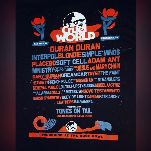 Cruel World 2024 Pasadena Concert Tshirt Men’s Sz M Duran Duran Blondie & More - Picture 4 of 4